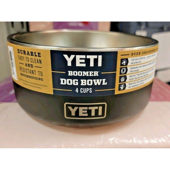 YETI Boomer 4 Cups Stainless Steel Non-Slip Dog Bowl Holds 32 Oz Black Pet NEW - Picture 2 of 6